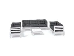 Conjunto de 8 Lounge de Jardim C/ Almofadões Pinho Maciço MAISON EXCLUSIVE