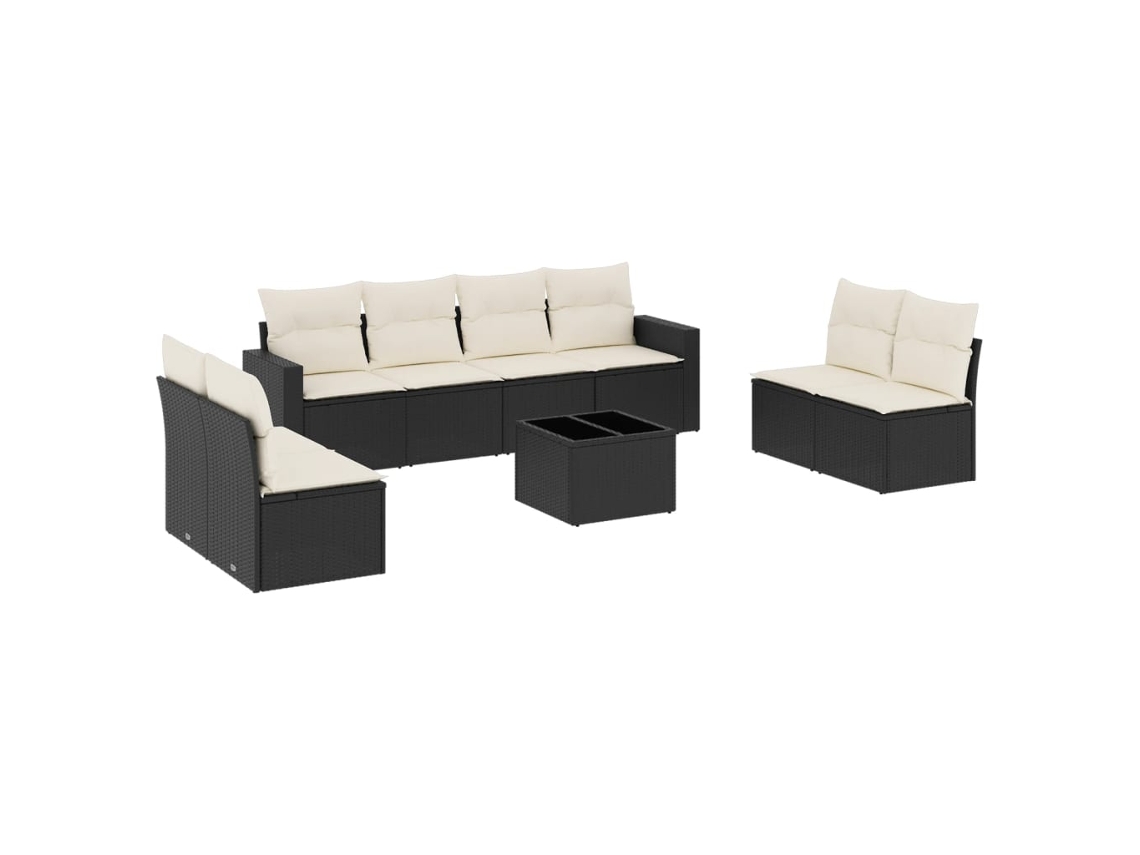 Garden Sofa Set, Garden Sofa Sets Vidaxl Preto Rattan / Vime (n/a)