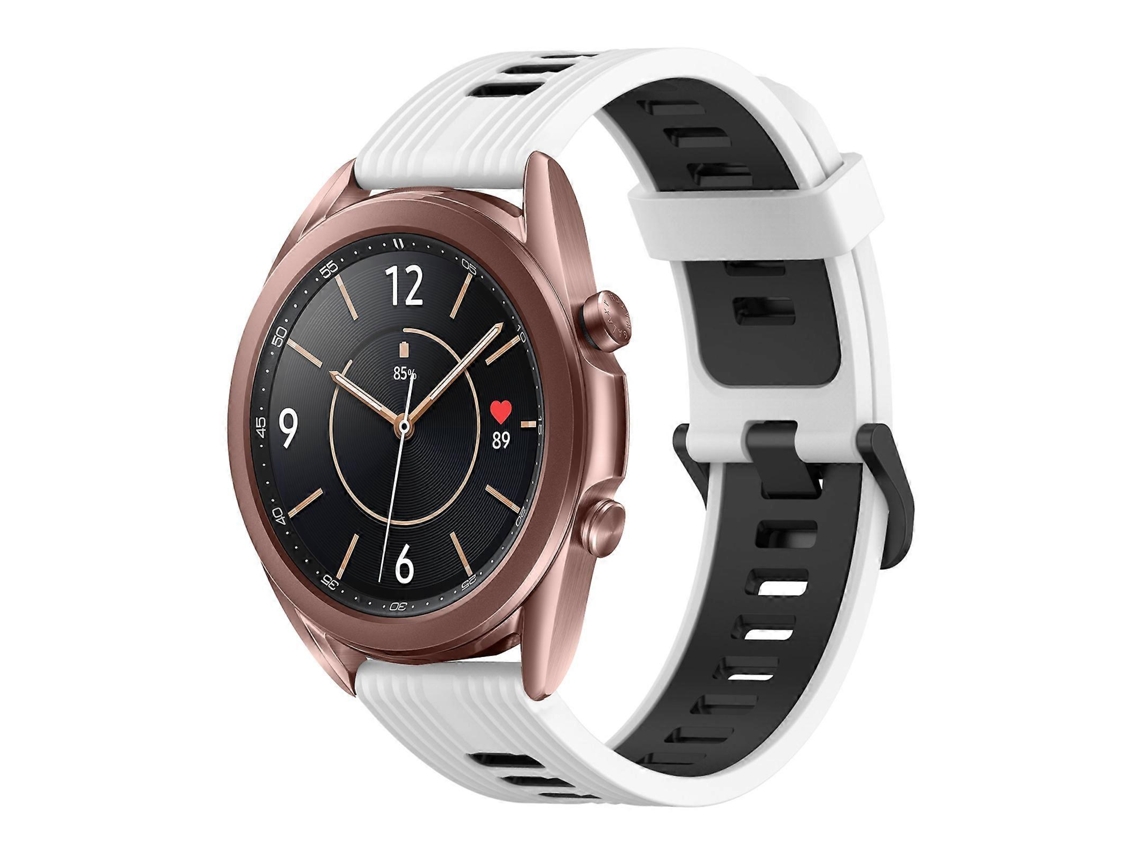 Pulseira De Silicone Bicolor Com Padrão Vertical Para Samsung Galaxy Watch3 (41 Mm X 20 Mm).