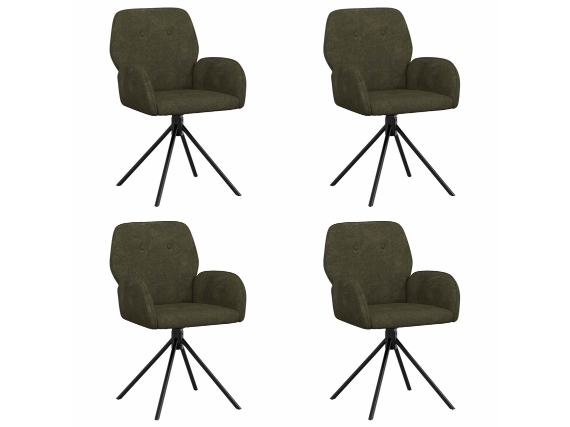 Vidaxl Cadeiras De Jantar Giratórias 4 Pcs Couro Suede Sintético