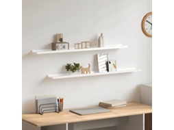 Vidaxl Prateleiras De Parede 2 Pcs 100x9x3 Cm Branco Brilhante