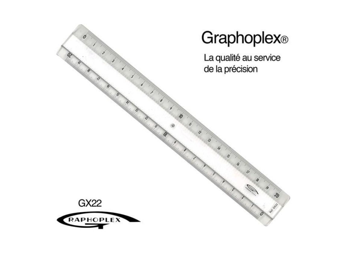 Régua transparente 2 chanfros relevo 20 cm - Graphoplex cor