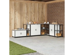 Vidaxl Estante De Cozinha Hattem Branco 30 X 50 X 92 Cm Aço