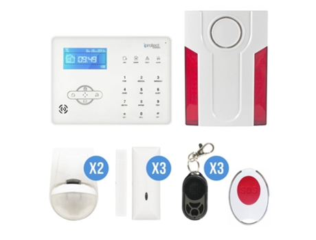 Kit 09 Alarme Gsm com Sirene Exterior Sem Fios
