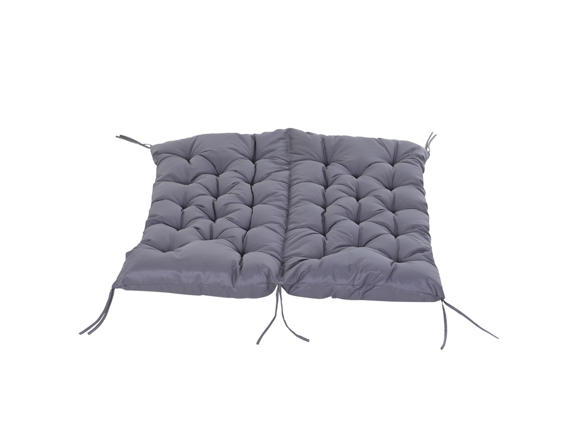 Almofada Para Banco Com Encosto 120x110x12cm De De 2 Lugares Para Jardim Terraço Balcão Exterior Cinza