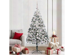 Vidaxl Árvore De Natal Artificial Branco 210 Cm Pvc, Aço E Plástico