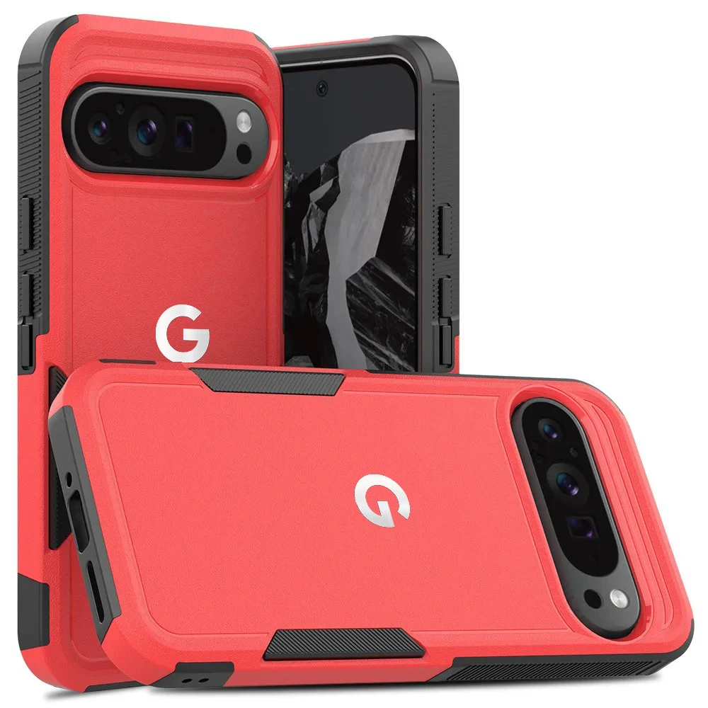 (vermelho, Google Pixel 9) Capa De Celular Blindada Ott De Nível Militar, Resistente A Quedas, Robusta E Durável, Com Proteção Contra Impactos.