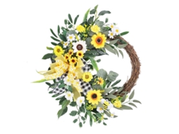 Laxiscreed Guirlanda De Girassol Com Rattan Natural, 50cm Para Decoração Rústica E Elegante