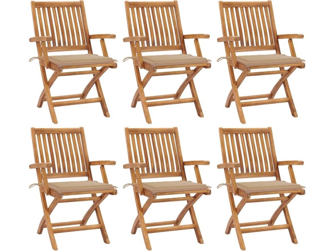 Folding Chair, Folding Chairs Vidaxl Bege Madeira (n/a)