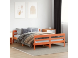 Vidaxl Cama Sem Colchão 120x200 Cm Madeira Pinho Maciça Castanho mel