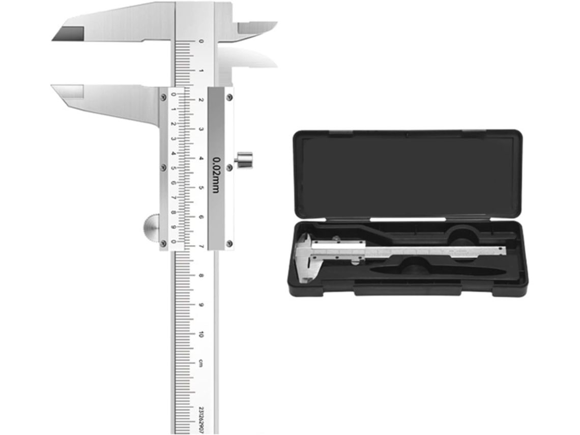 Paquímetro Vernier De 100 Mm, Em Aço Carbono Alta Resistência, Para