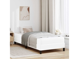 Vidaxl Estrutura da Cama com Colchão Branco Puro 90 X 190 Cm Tecido