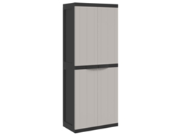 Outdoor Storage Cabinet, Outdoor Storage Cabinets Vidaxl Cinzeto Polipropileno (65 X 37 X 165 Cm (31 X 31 Cm))