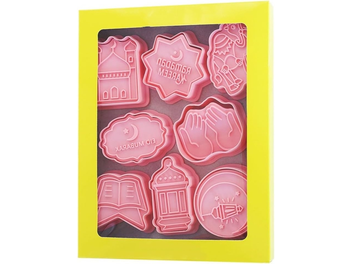 Cortador De Biscoitos, 8 Formatos, Estrela, Eid, Para Assar E Decorar
