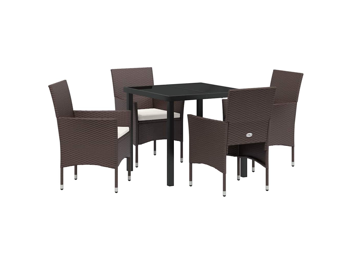 Maison Exclusive - Conjunto De Jantar Para Jardim 5 Pcs Castanho Vime Pe
