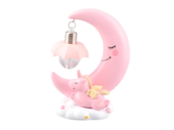 Lâmpada de mesa de cabeceira LED cartoon lua resina para berçário, brinquedo, presente infantil, luz noturna | S/MARCA