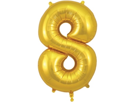 Balão Número 8 de 86cm Dourado