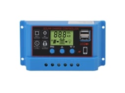 Controlador solar 12v 24v 10a com display lcd para painéis solares e luzes de advertência | S/MARCA