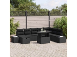 Vidaxl Conjunto De Sofá De Jardim 11 Unid. Vime Pe