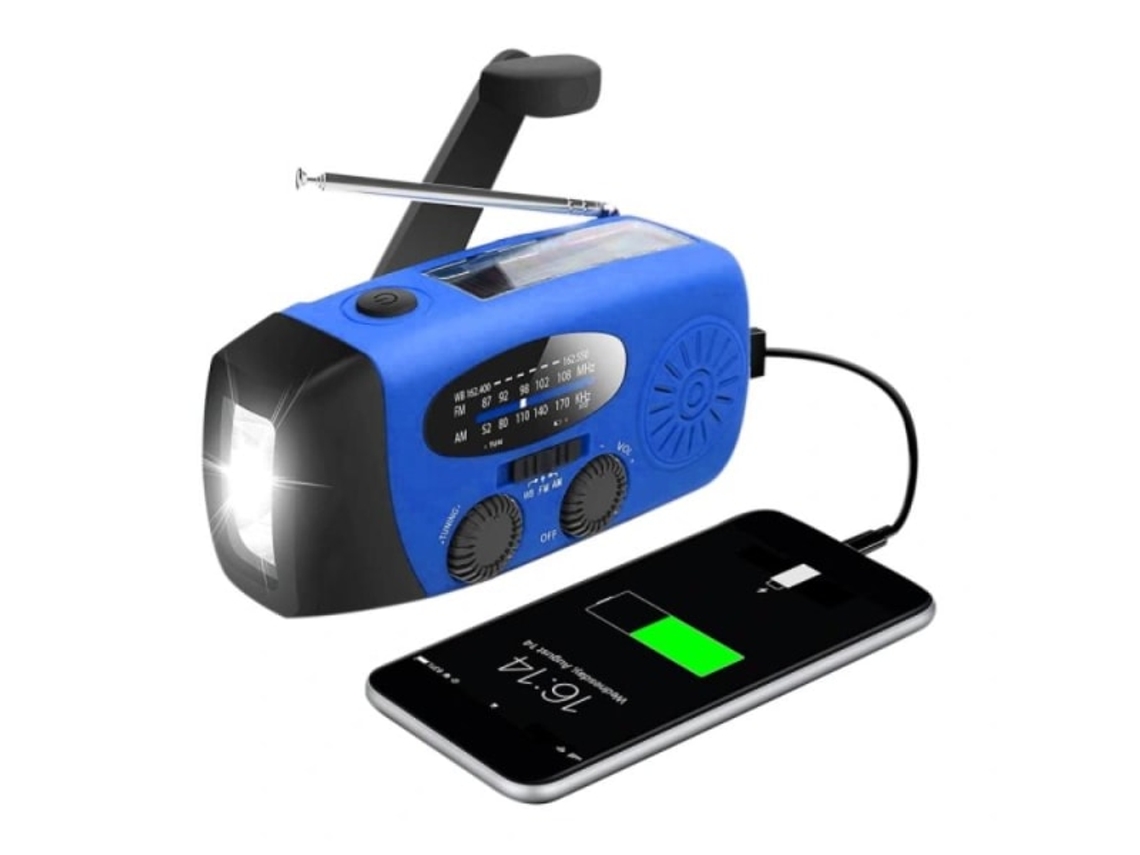 Rádio com Dínamo Solar, Alarme de Emergência e À Prova D' Água AQUAFORGE