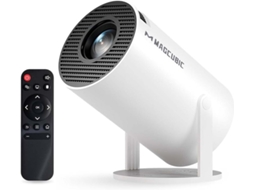 rmrm2026 Hy300 Pro Smart Android 14 Hd Projector Com Apps, Wifi E Bluetooth Branco, Mini Projetor Portátil Hy300 Pro Plus Com Android 14 E