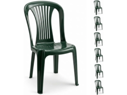 Conjunto de 6 Sillas Plásticas para Comedor COSHANO (verde)