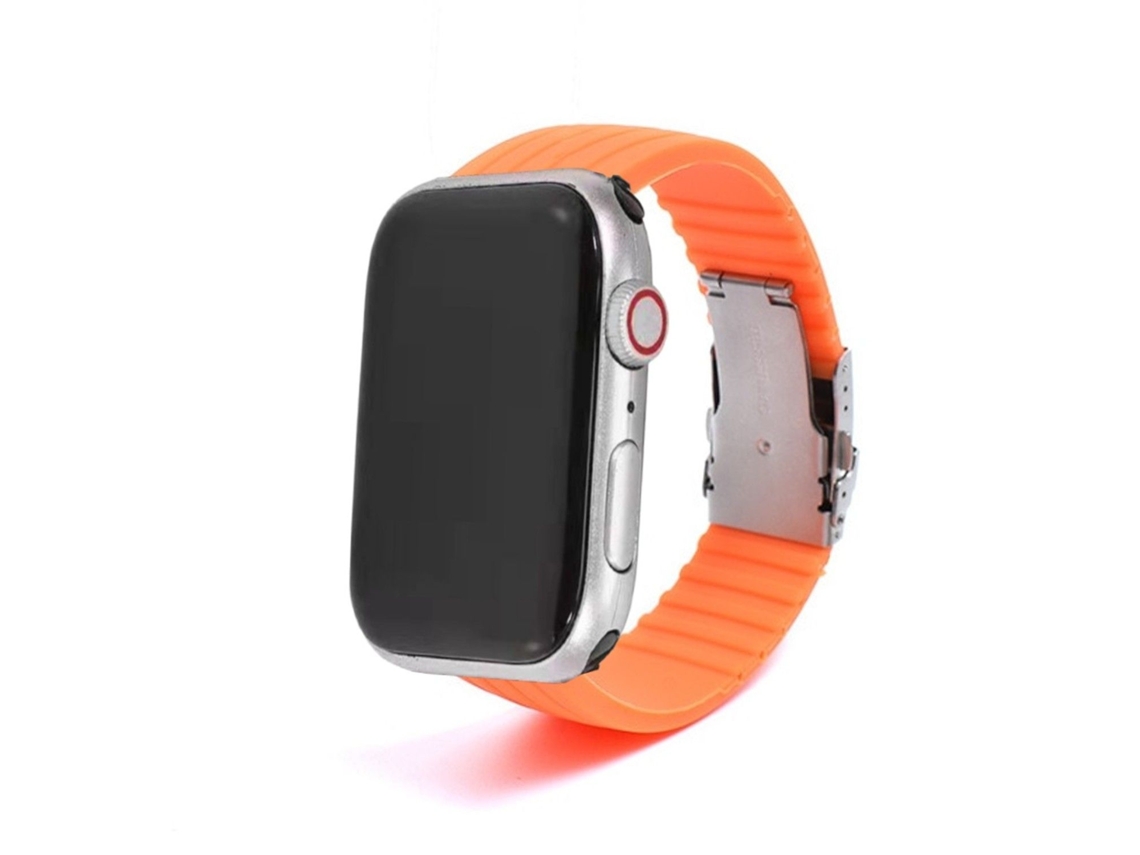 Bracelete Silicone Líquido para Apple Watch Ultra 49mm Laranja