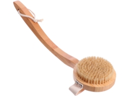 Escova De Madeira Com Cerdas Longas, 1 Unidade, Para Esfoliação Corporal E Massagem Acessório Prático Banheiro