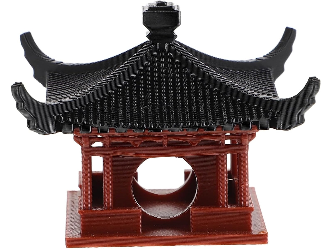 Miniatura De Pavilhão Em Plástico Com Estilo Arquitetônico Chinês Complexo.