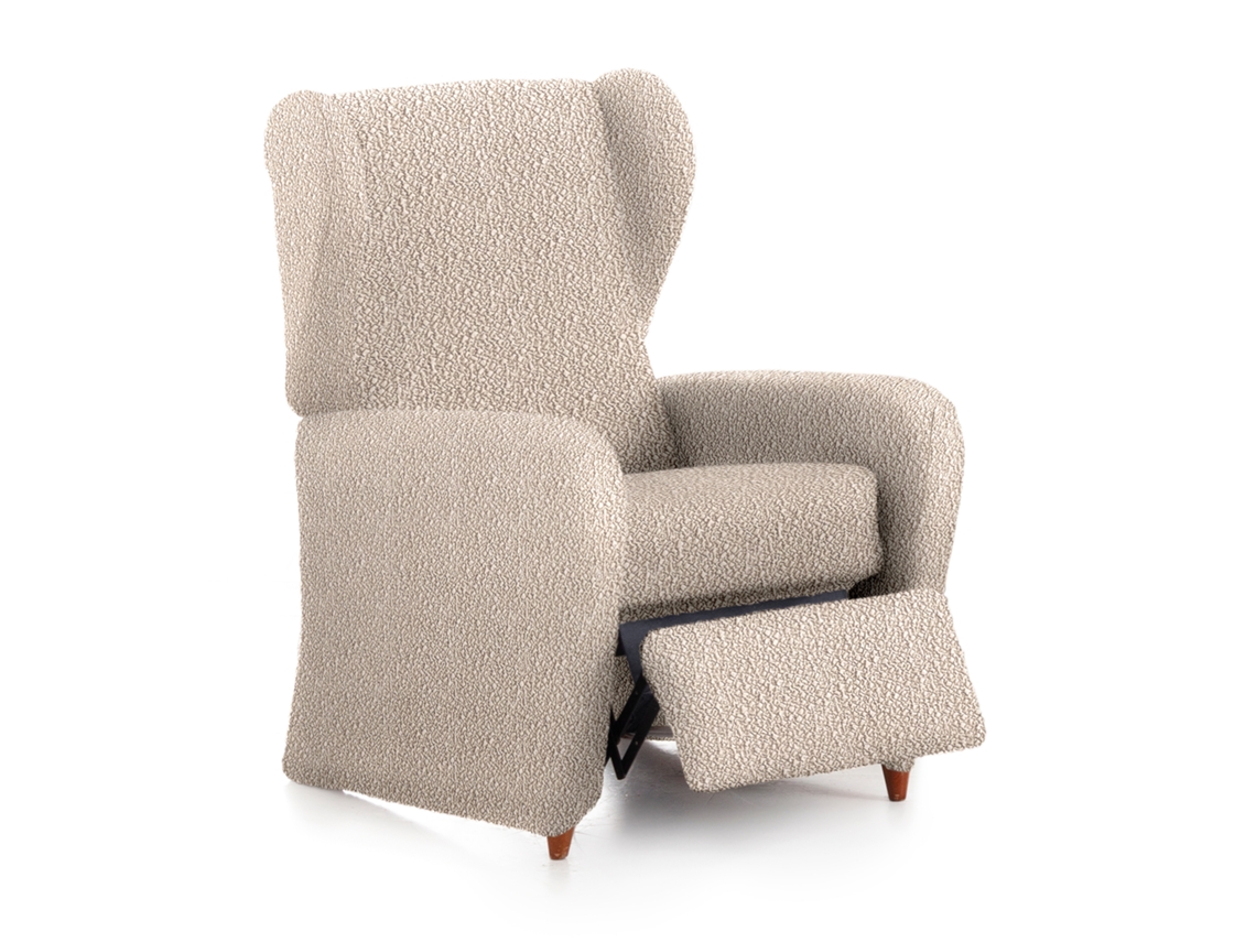Capa para Poltrona de Relaxamento Bielástica Adaptável Roc 1 Lugar 60-85 Cm Marfim VIPALIA