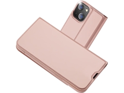 Capa Fólio Slot para iPhone 13 Mini HONGWE. Anti-Choque com Porta-Cartões Premium Rosa