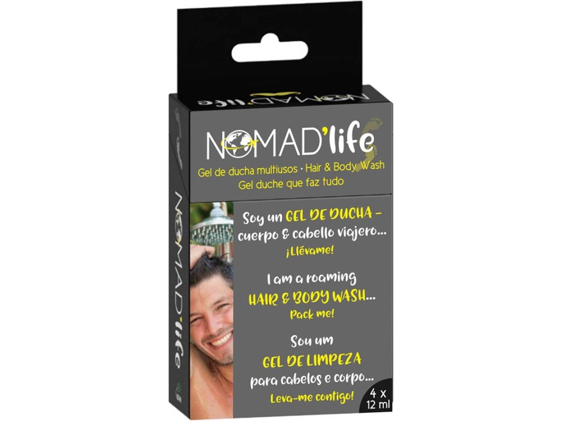 Multipack NOMAD LIFE Gel de Limpeza Cabelos e Corpo (4 x 12 ml)