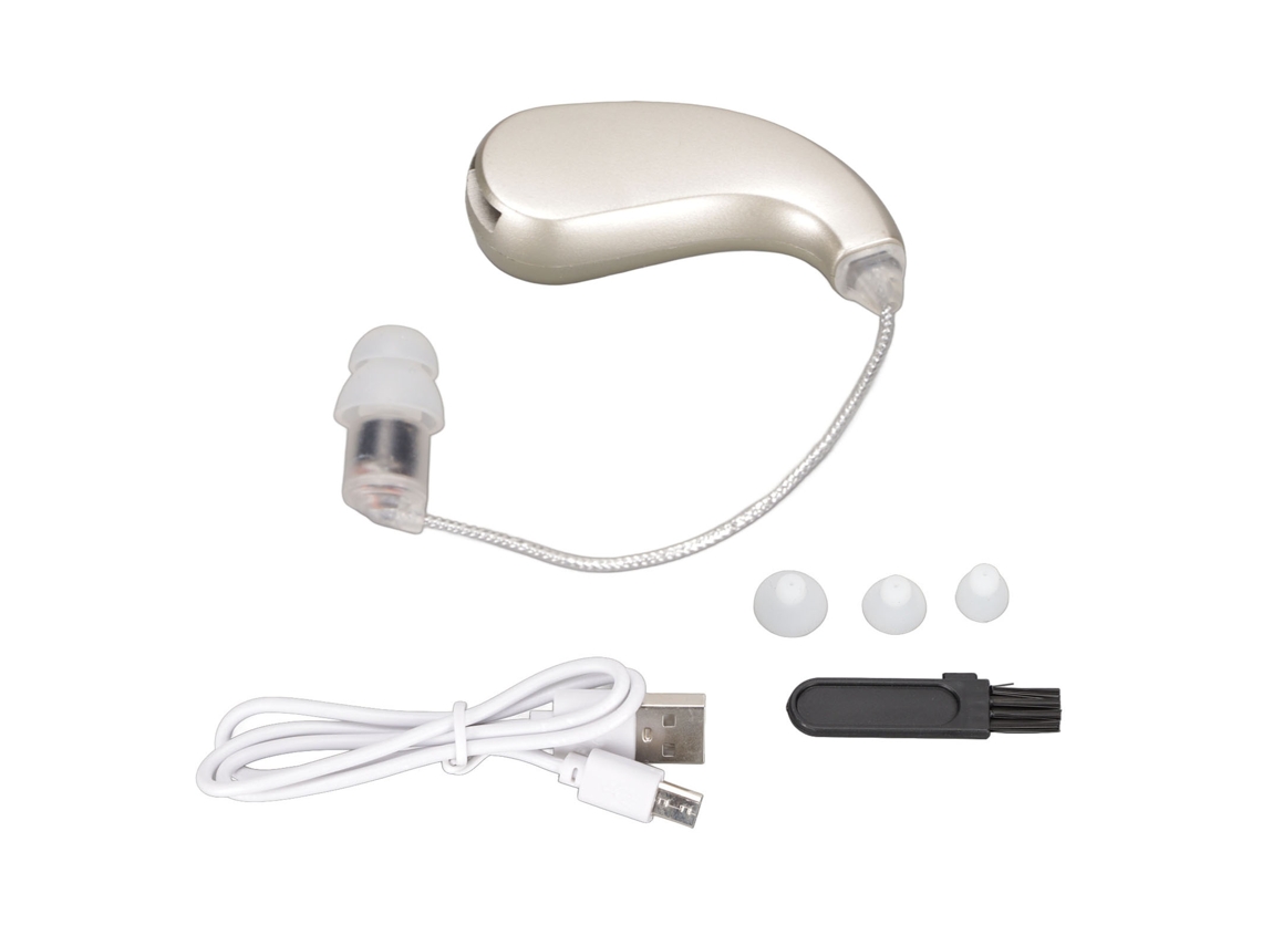 Amplificador De Som Portátil Recarregável Com Volume Ajustável Para Pacientes Idosos, Prateado