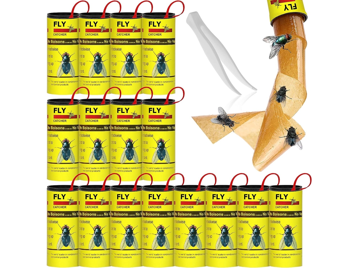 Rolo de Papel para Mosca Armadilha para Mosca Pacote com 16
