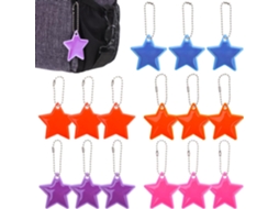 Chaveiro refletivo de PVC, 15 peças, para mochila escolar