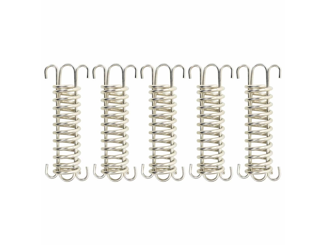Vidaxl Fixadores De Mola P/ Para-sol Estilo Vela 5 Pcs Aço Inoxidável