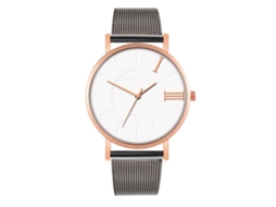 Reloj De Moda Para Parejas Con Correa De Malla Dial Redondo Cuarzo Unisex