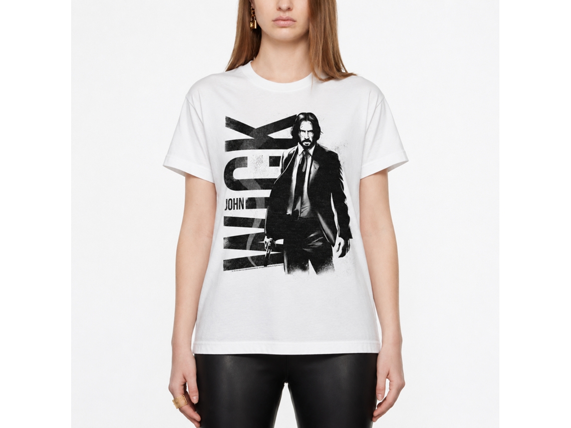 Rockinstone John Wick Bw John Wick White Adult T-shirt Size:l