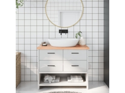 Vidaxl Bancada P/ Wc 100x30x(2-4) Cm Madeira Maciça Tratada Castanho