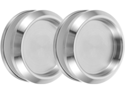 Conjunto De 2 Puxadores Deslizantes Para Portas Vidro Crafthrou, Em Aço Inoxidável, Redondos, Para Portas Internas De