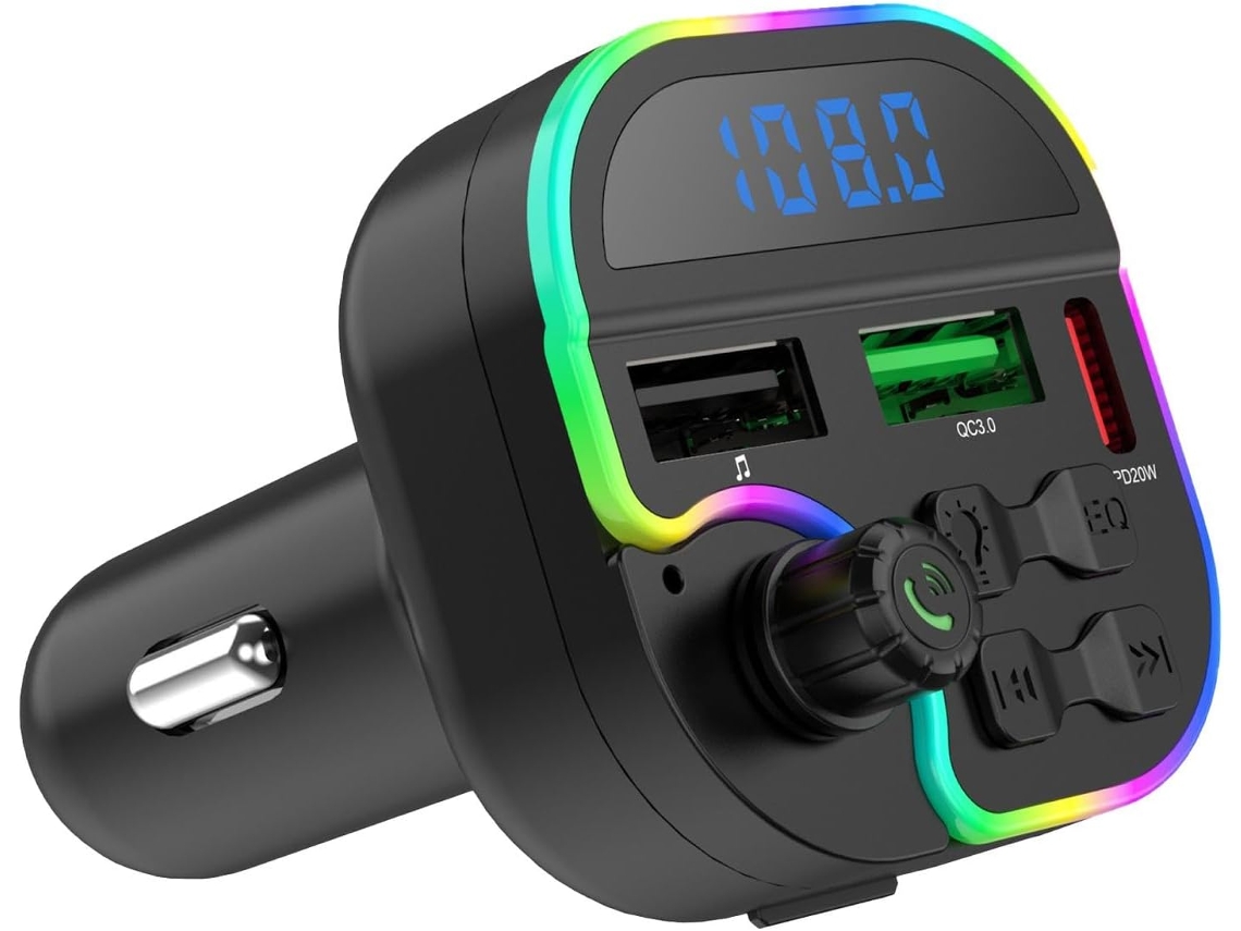 Transmissor Fm Bluetooth Veicular, Usb, Carga Rápida, Mp3