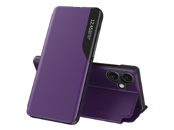 Capa Em Couro Pu Roxo Para Apple Iphone 16plus