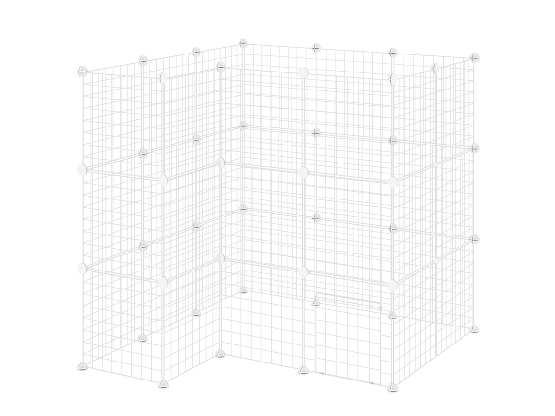 Recinto De Metal Para Pequenos Animais De Estimação Com 36 Painéis Desmontável Diy 146x73x73 Cm Branco
