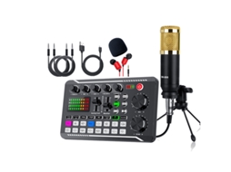Kit De Microfone E Placa De Som Para Dj, Incluindo Mixer E Cabos.