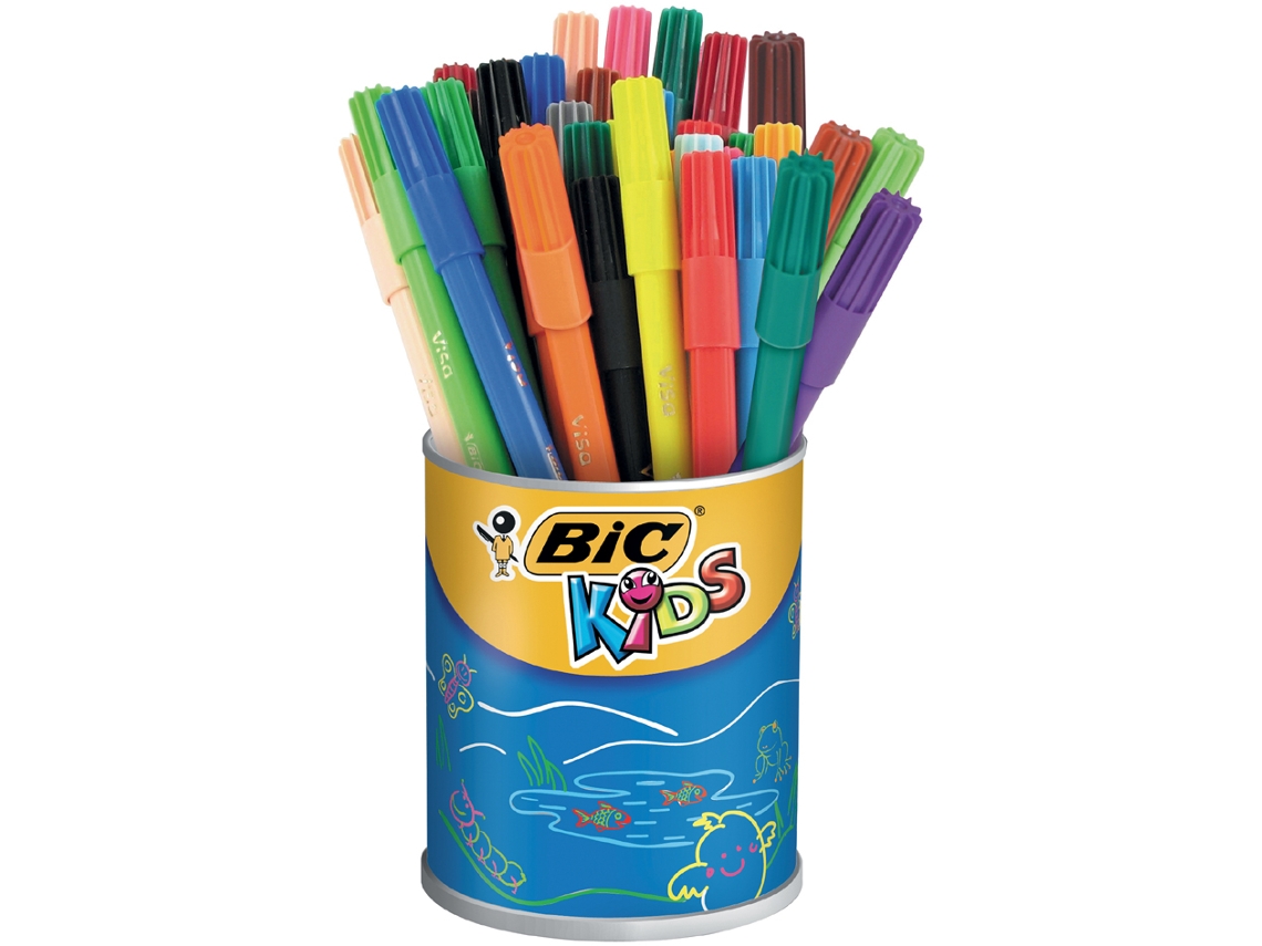 Caneta de Fibra BIC Kids Visa Caixa Redonda de 36