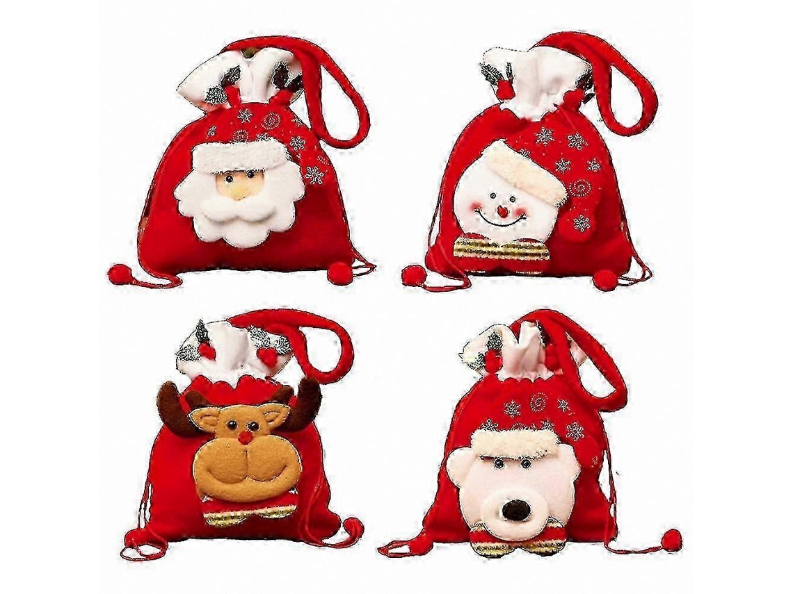 Sacolas De Presente Com Cordão Natal, Para Doces, Chocolates E Maçãs