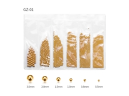 Decoração de unhas com contas de liga para manicure, pacote com seis unidades (ouro)