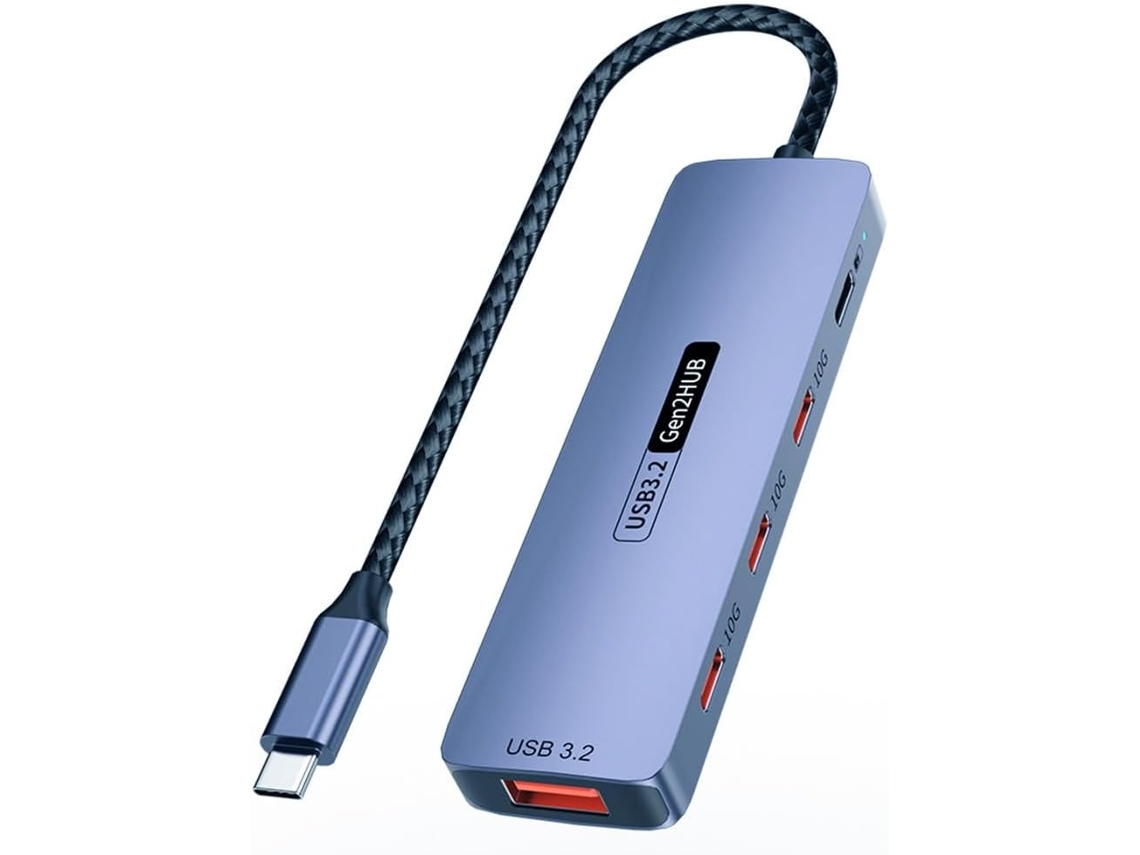 Hub Usb-c 3.2 De Alta Velocidade (10 Gbps) Com Carregamento Pd 100 W.