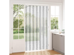 Vidaxl Cortina De Insetos Chenille Cinza E Branco 118 X 220 Cm 100% Pp