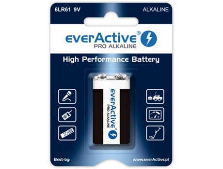 Pilha Alcalina 6LR61/6LF22 9 Volts